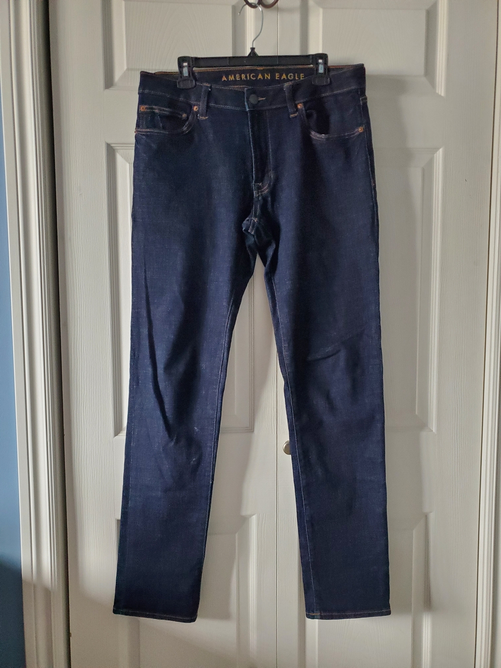 American Eagle Outfitters Men's Dark Blue Slim Straight Jeans